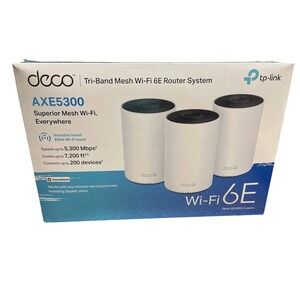 TP Link Deco AXE5300 Tri Band Mesh Wi Fi 6E Router System 3 Pack